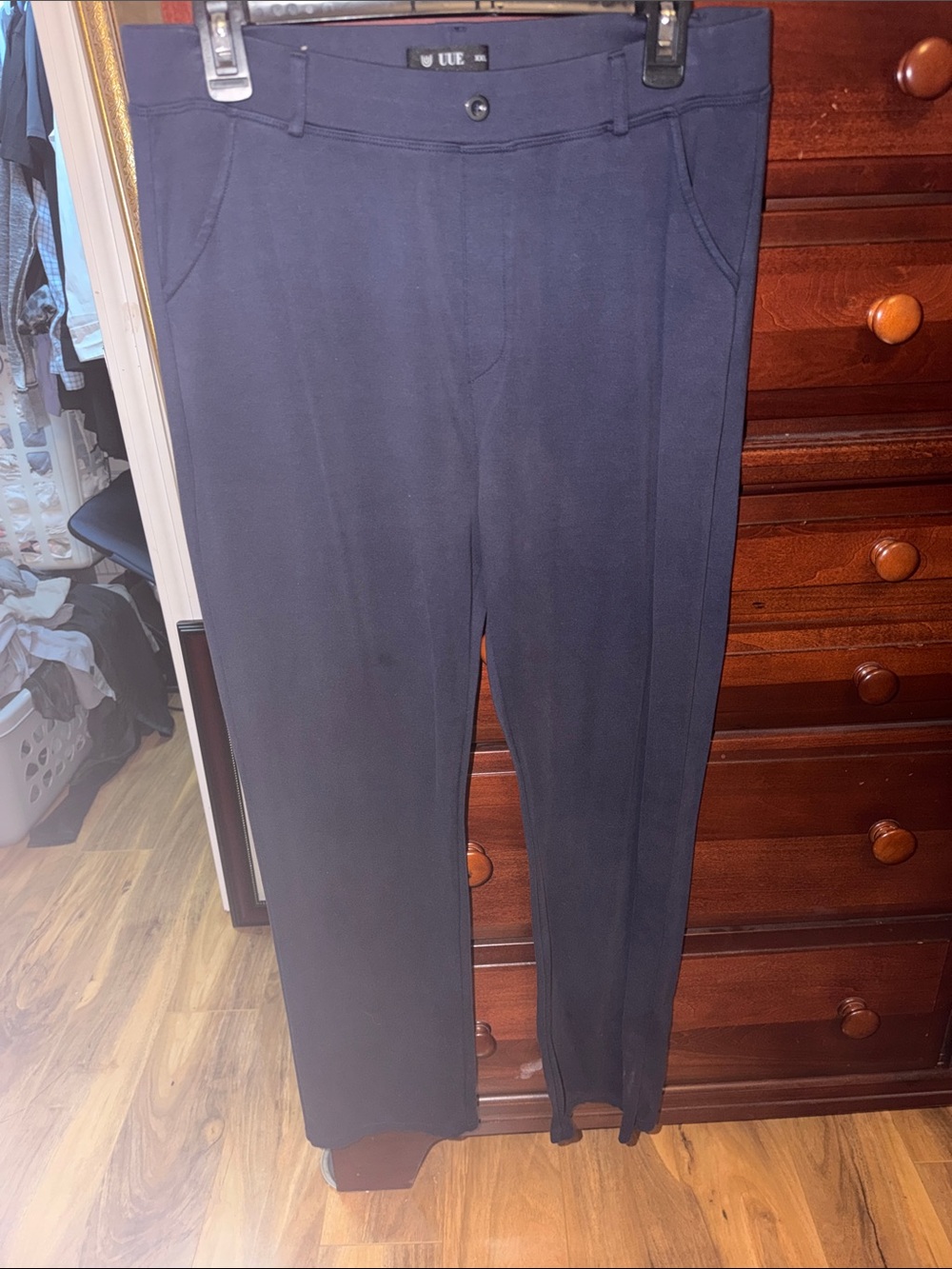 Cue Women's Navy Straight Leg Dress Pants
